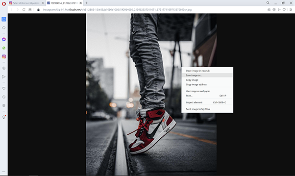 Download Image using Opera
