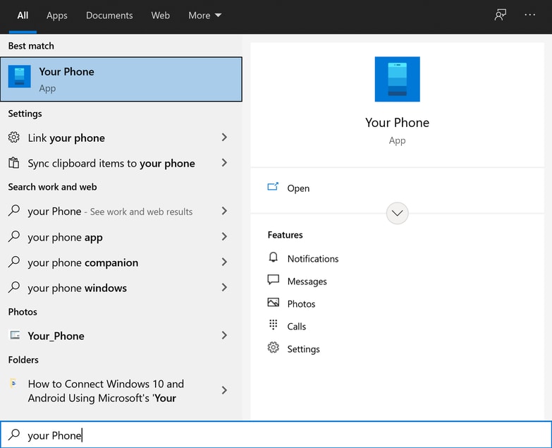 Your Phone Application Installed