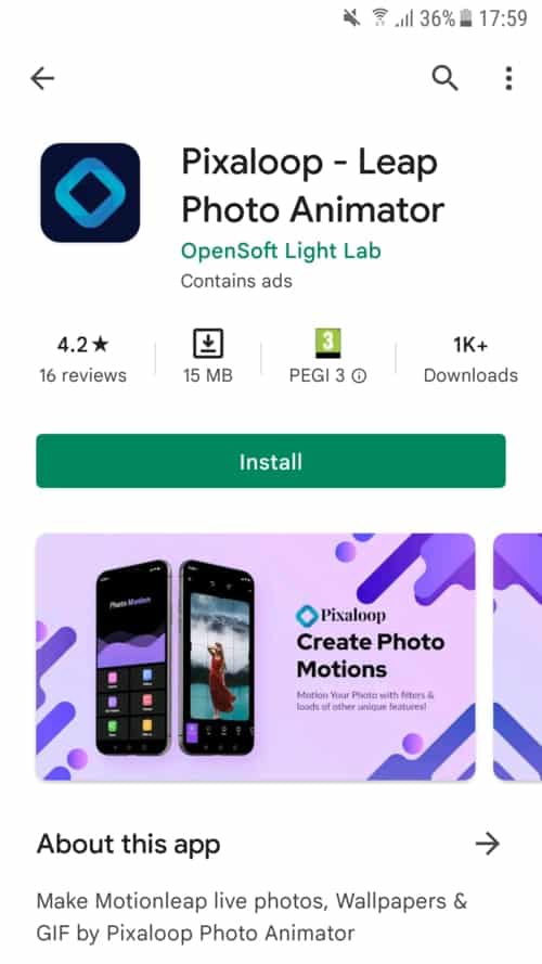 Install Pixaloop to Make Moving Images