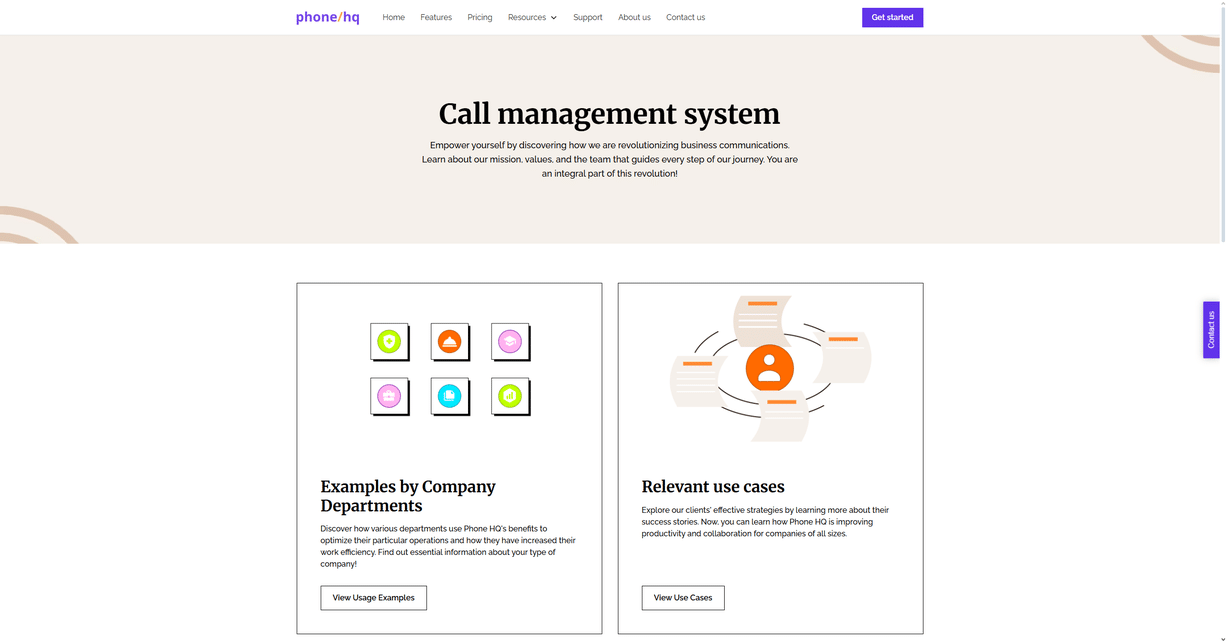 Call management system on phone