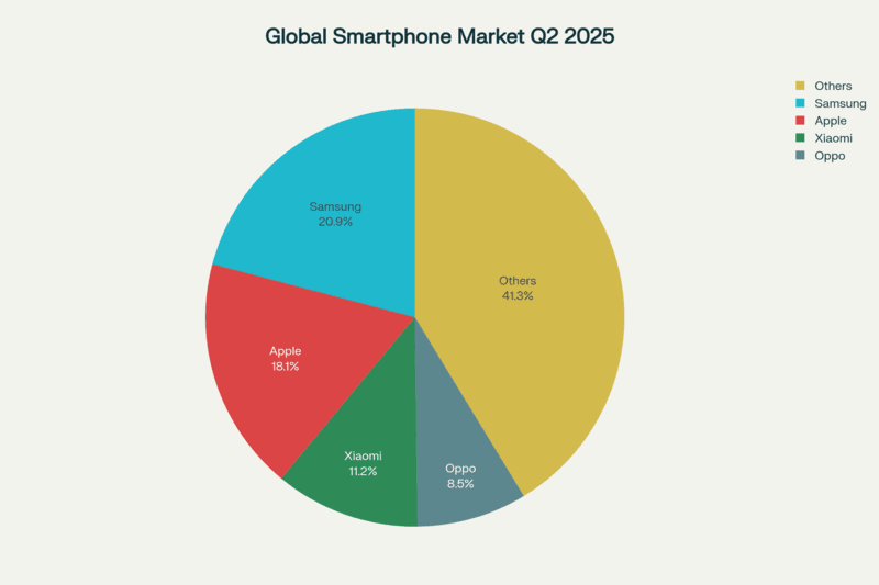Global Smartphone Market Share Q2 2025