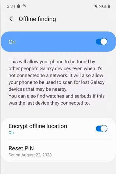 Samsung Find My Mobile: Offline Finding feature