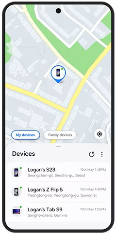 Select your phone from the Samsung Device List