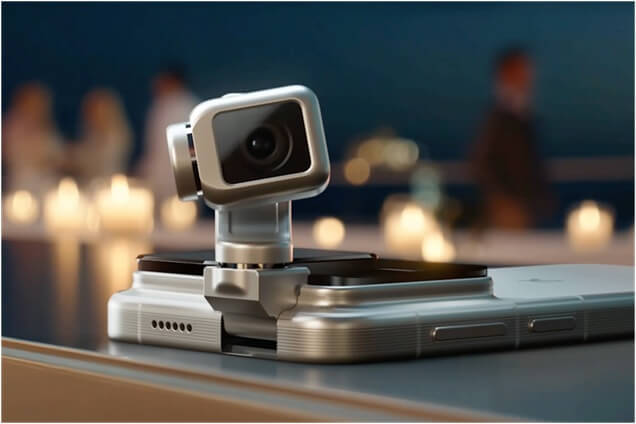 Honor Robot Phone concept showcasing a fold-out robotic camera arm for advanced photography.