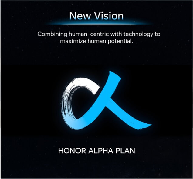 The Honor Alpha Plan logo symbolizes the brand's new vision of combining human-centric design with advanced technology to unlock human potential