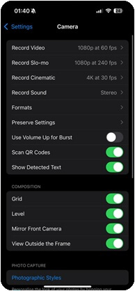 iPhone Photo Storage Preferences