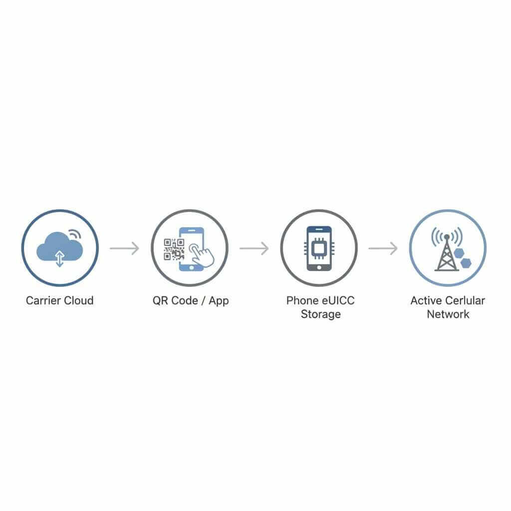 Remote SIM provisioning flow from carrier to phone eUICC
