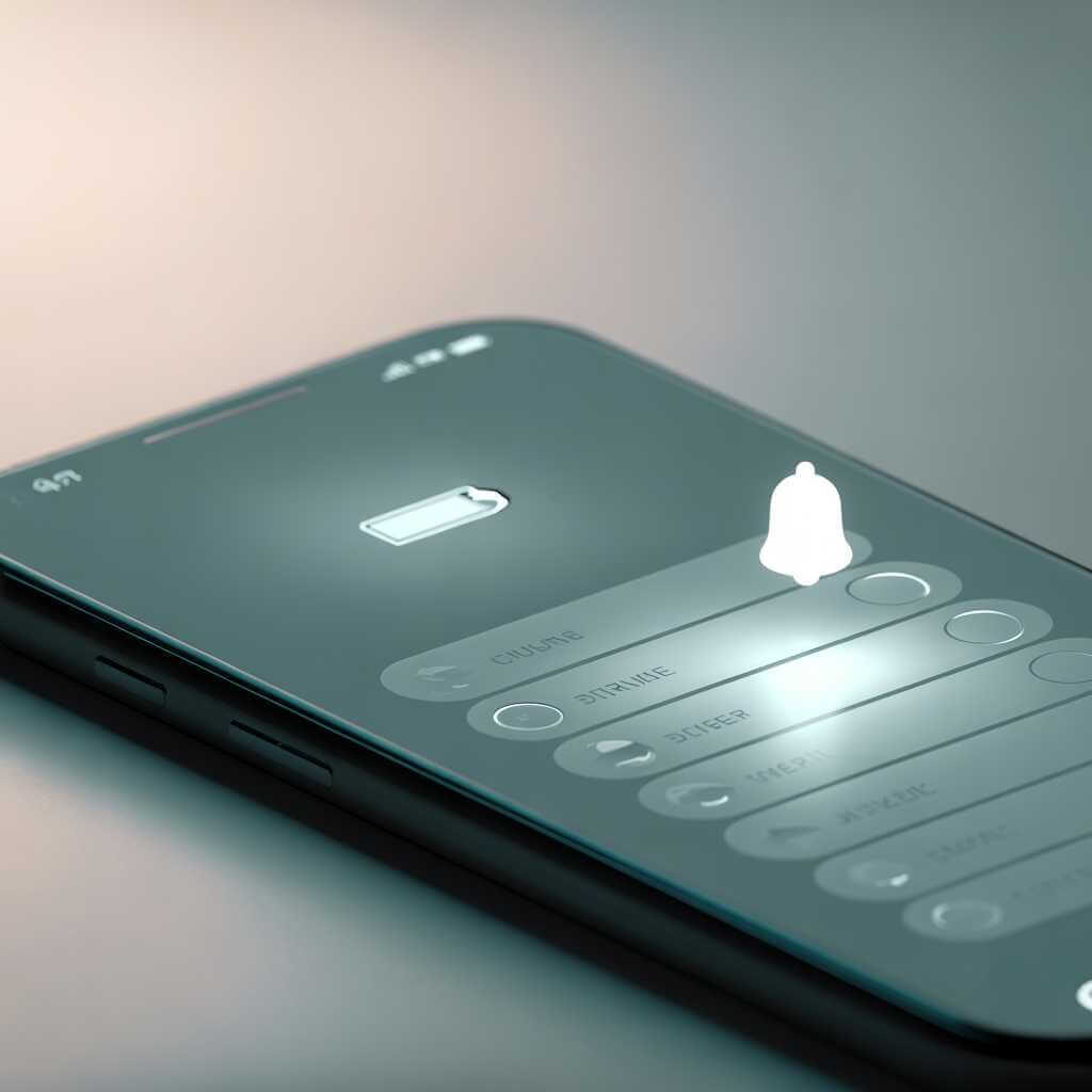 Smartphone settings toggles with icons for battery and notifications.