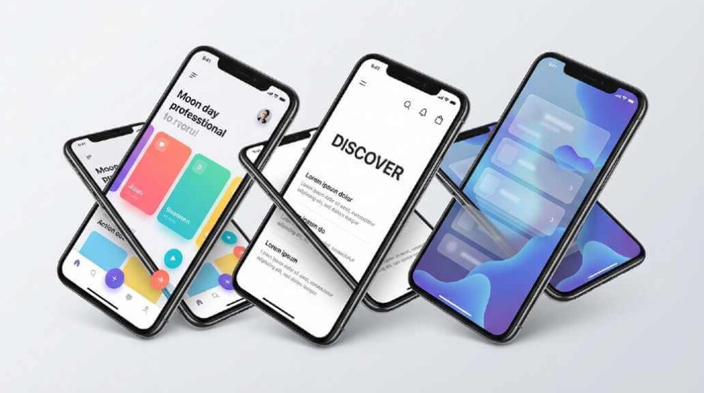 Smartphone OS visual design compared across Android-style, iOS-style, and HyperOS-style interfaces