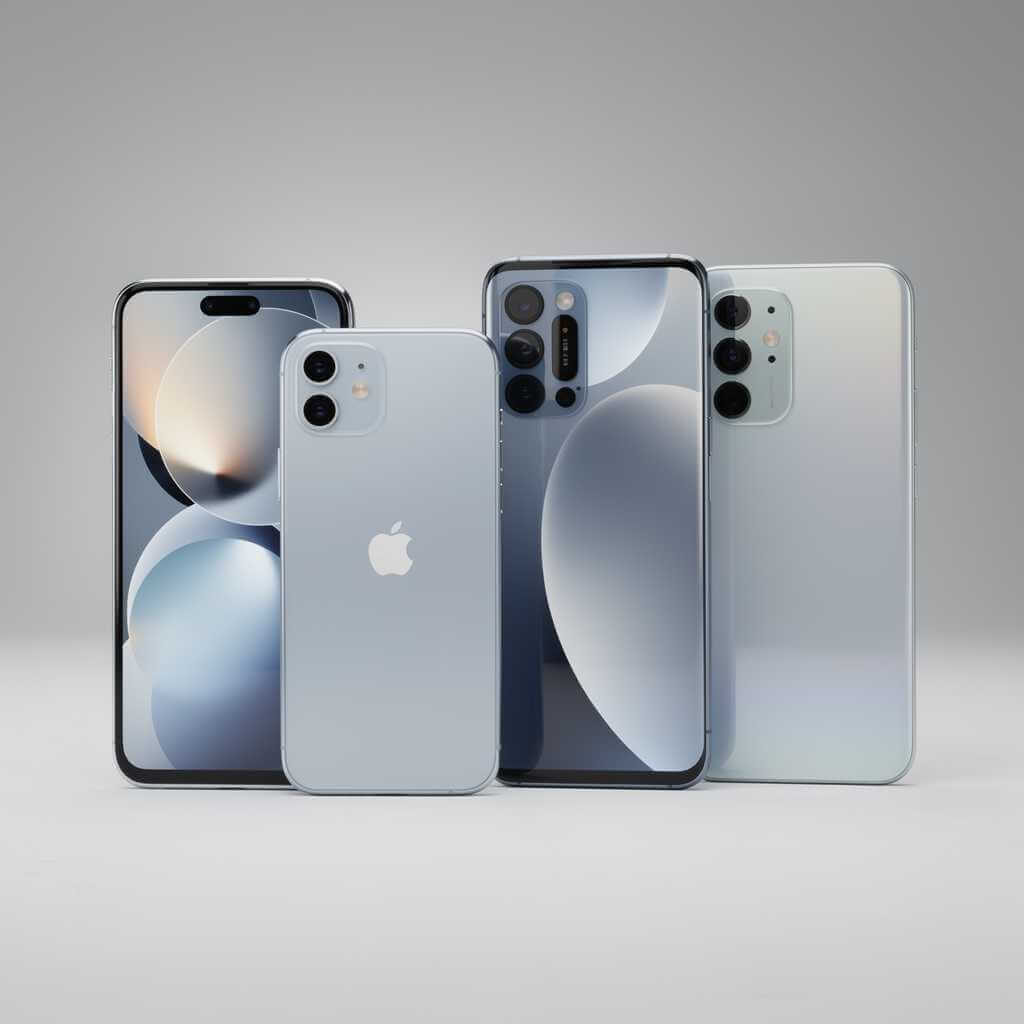 Smartphone comparison image representing iPhone 16 versus newer flagship rivals