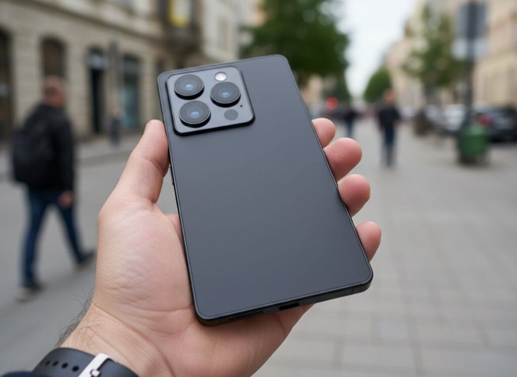 Person holding the large Xiaomi Redmi Note 17 Pro Max to show its broad and heavy design