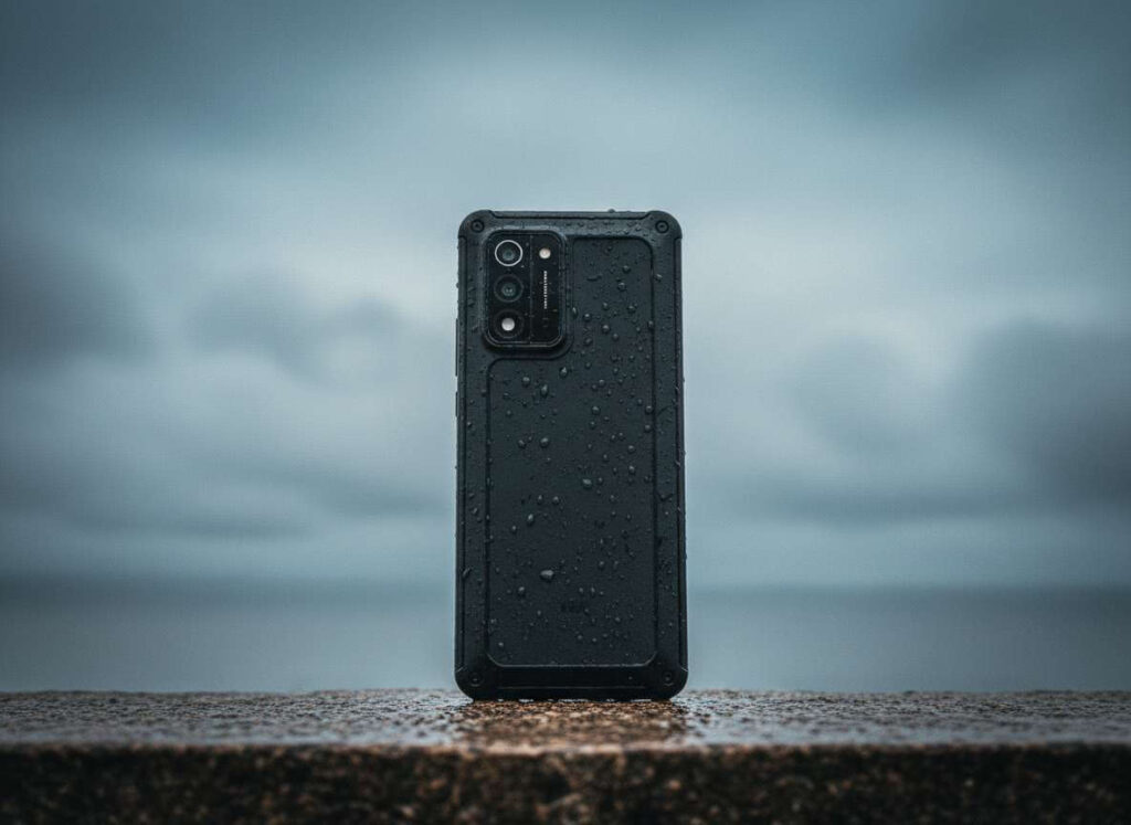 Redmi Note 17 Pro Max with water droplets on its matte body, illustrating weather-resistant design