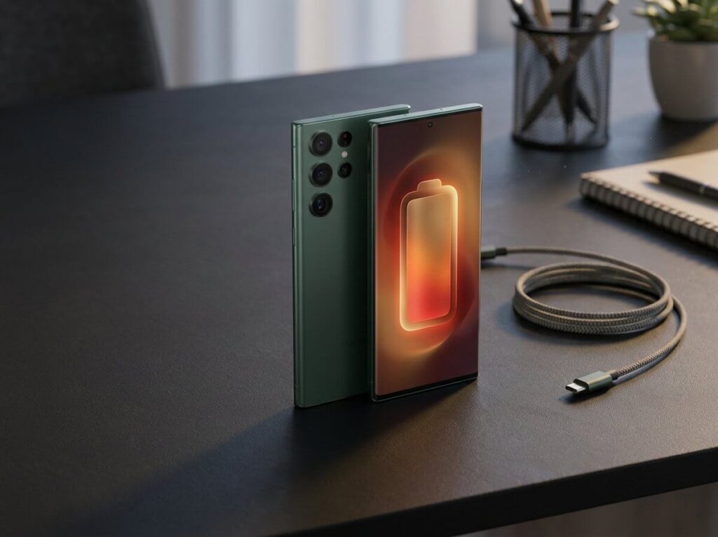Xiaomi Redmi Note 17 Pro Max on a desk showing its large AMOLED display and endurance-focused design